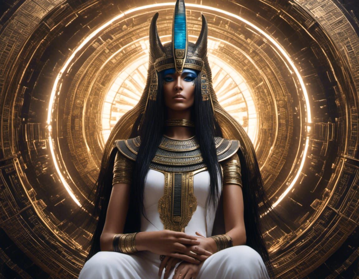 Ra: Ancient Egyptian God in Hyperreal Chamber