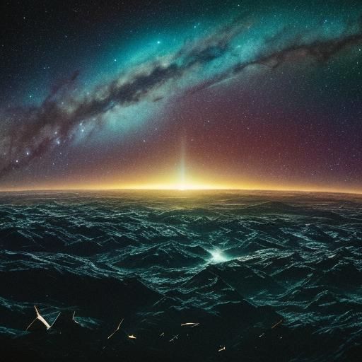 Dramatic Interstellar Color Cluster in Cinematic Style