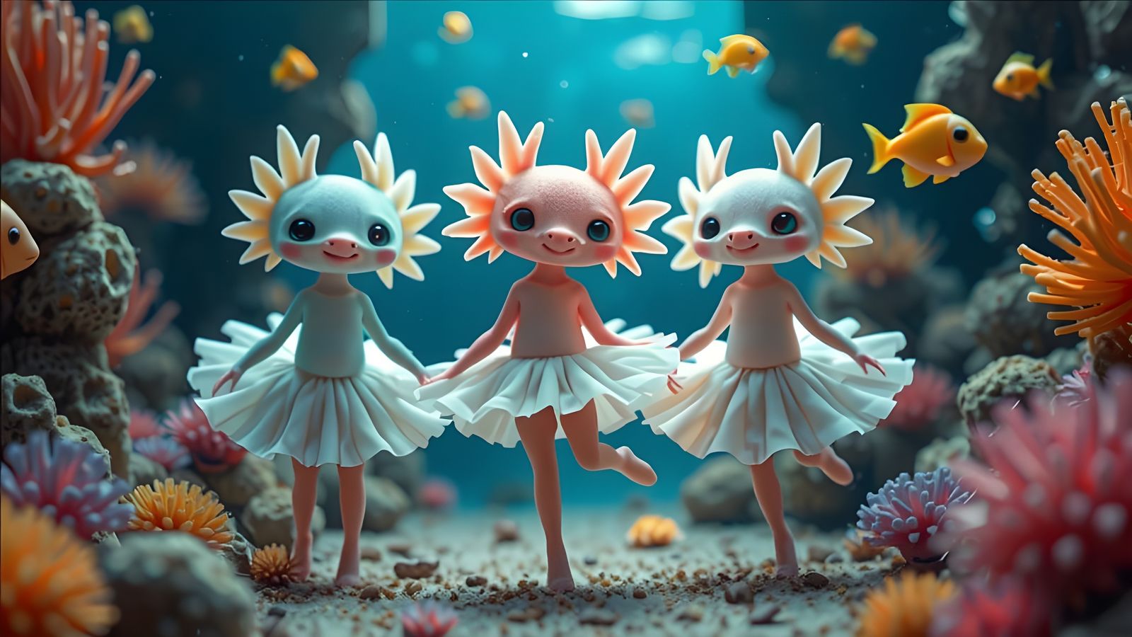 Chibi Axolotls Enchanted Ballet