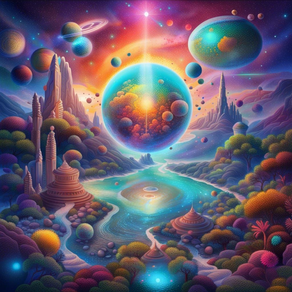 Utopian Galaxy: Cosmic Astral Illustration in 8K