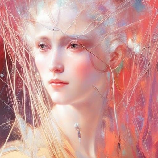 Cyberpunk Portrait: Woman Wired into the Matrix