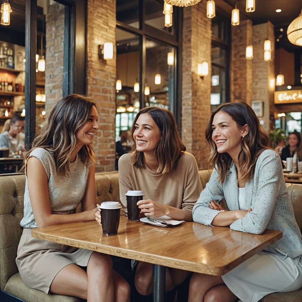Smiling Women in Cafe: Professional Portrait Photography