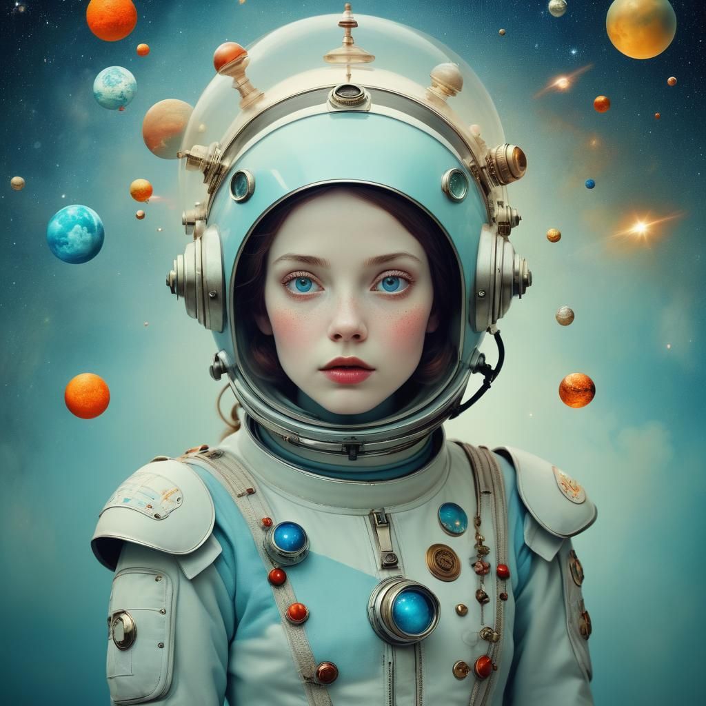Fairytale Astronaut Portrait in Professional Style