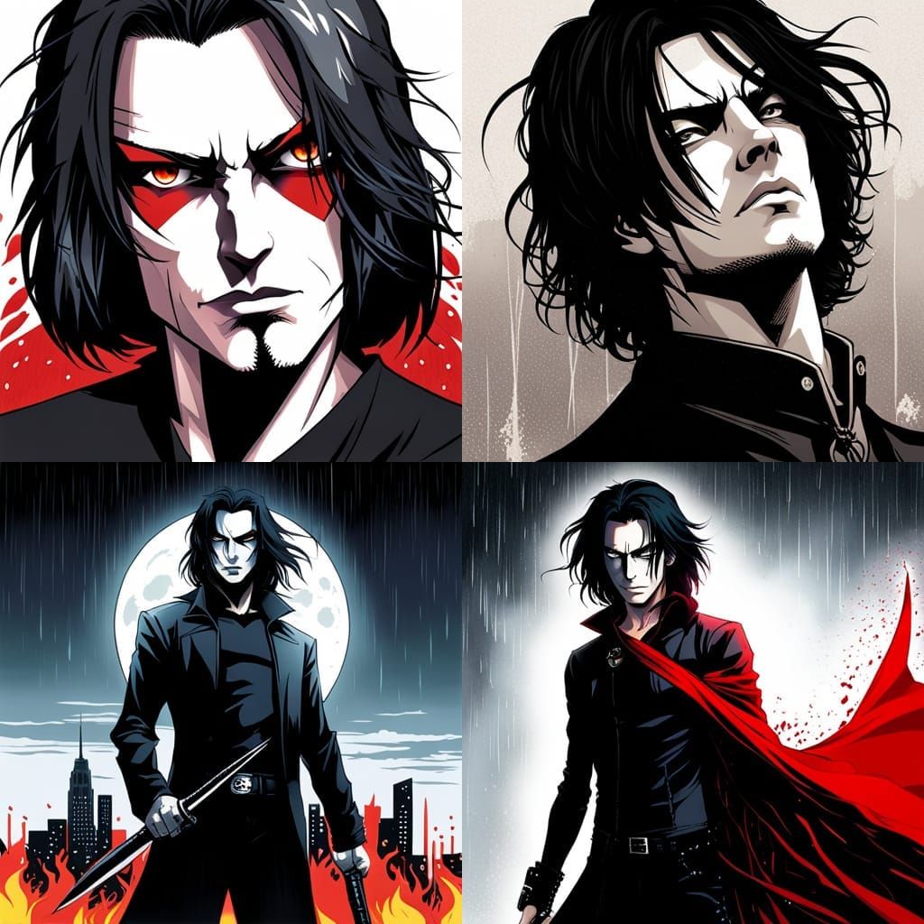 The Crow in Anime Style