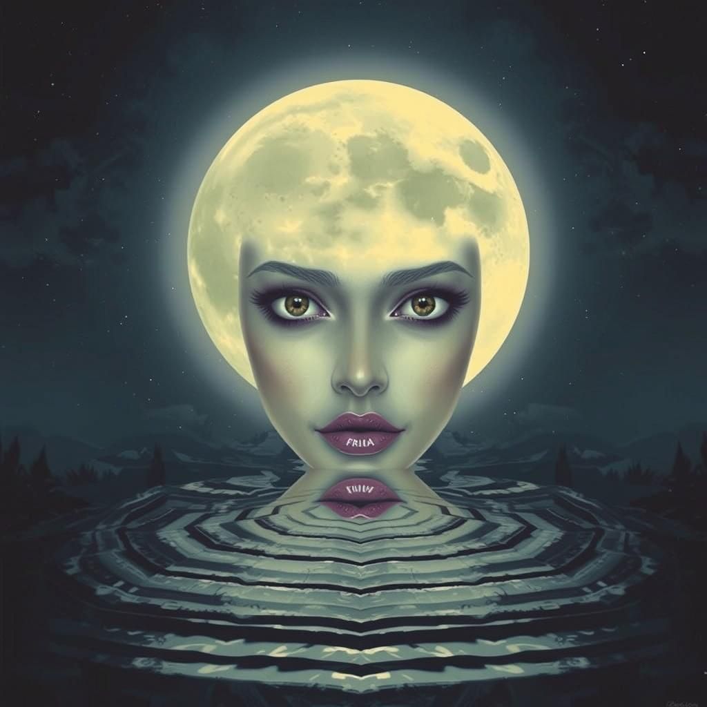 Photorealistic Moon in Dark Space