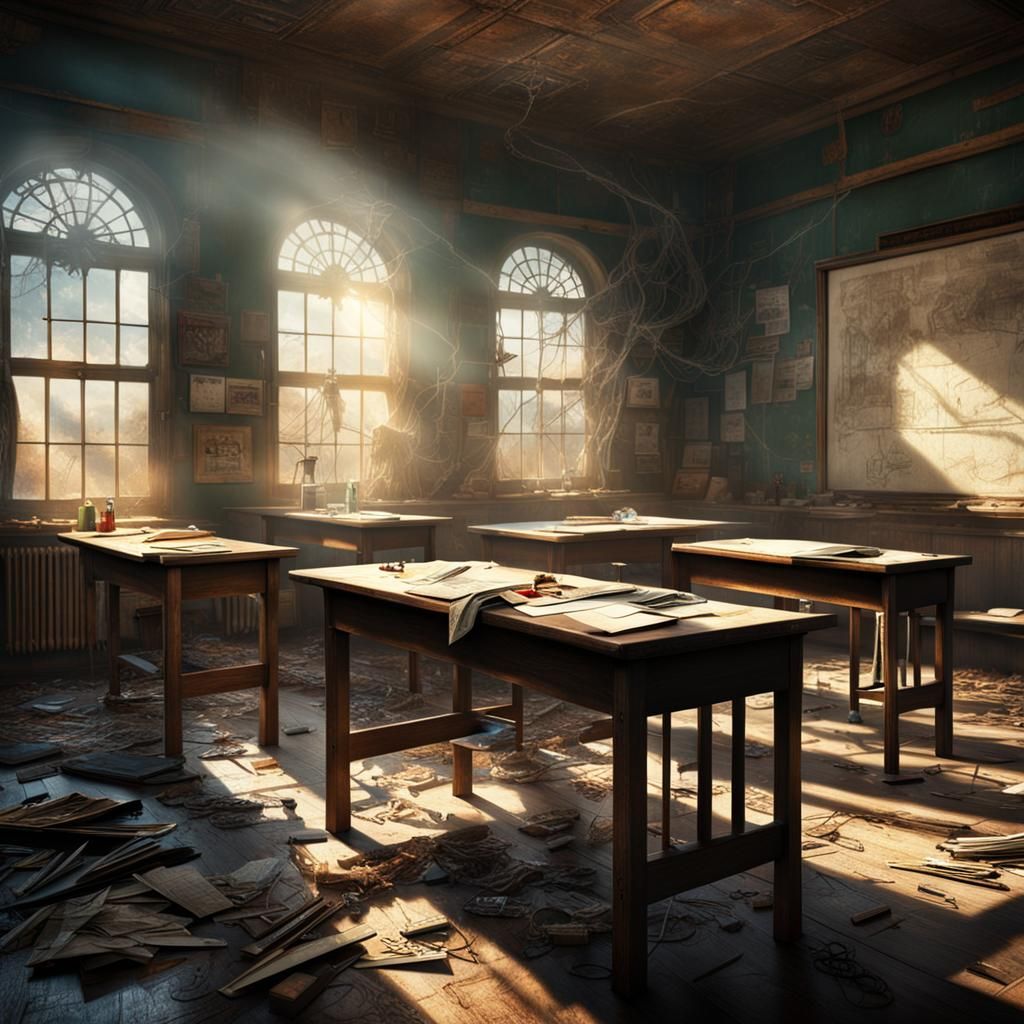 Old abandoned classroom.