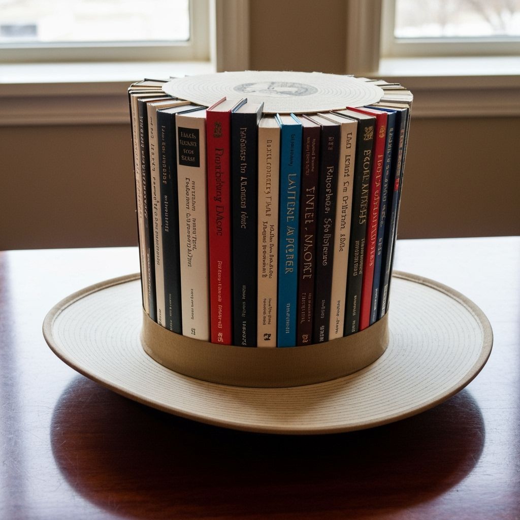 Elegant Top Hat Crafted from Stacked Books