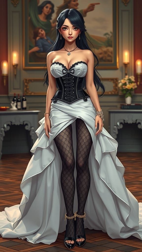 Dominican Woman in Gothic Sci-Fi Wedding Dress