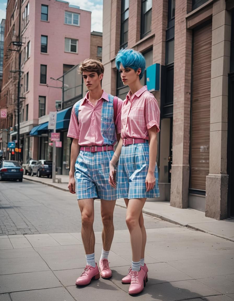 Boys in Plaid Easter Dresses, Cinematic Film Still
