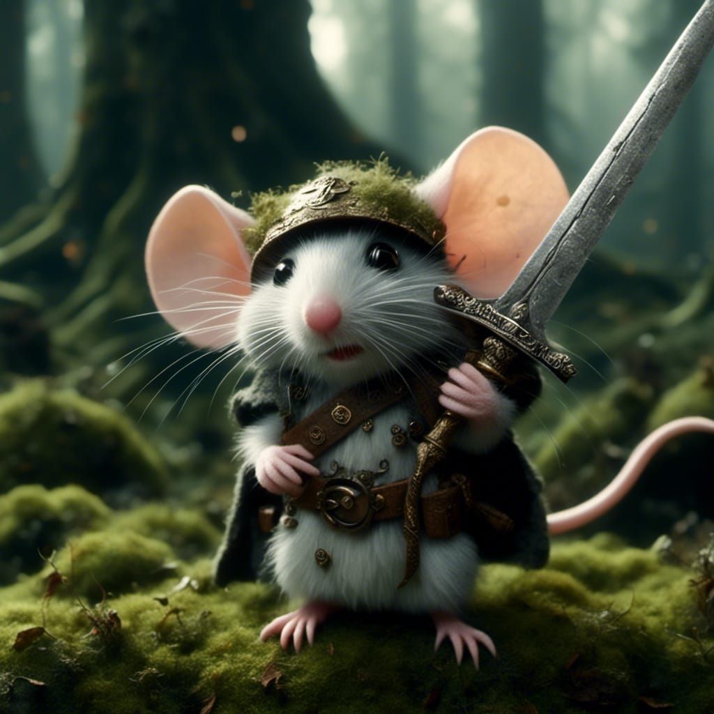 Warrior Mouse in Mossy Forest