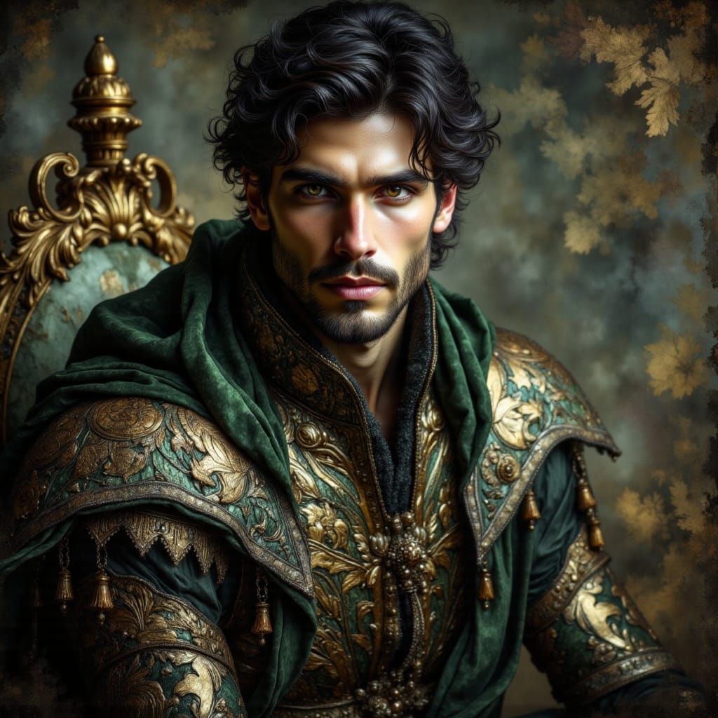 Handsome Man in Ornate Fantasy Garb