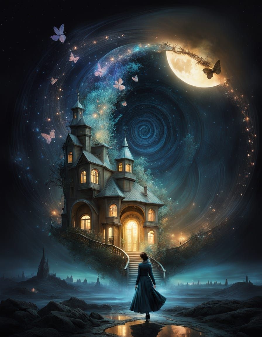 Dreamcore Waterfall in Surrealist Fantasy Style