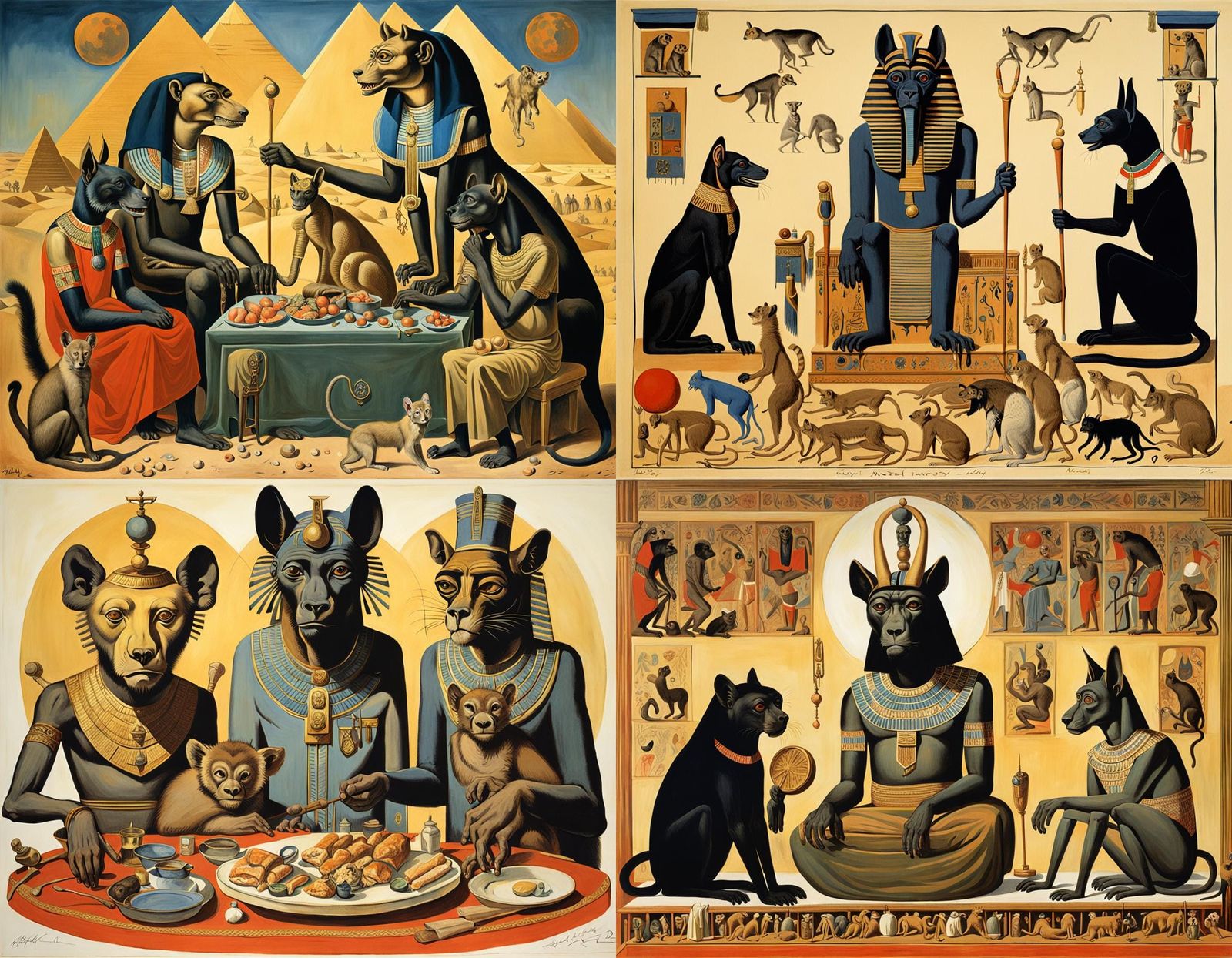 Surreal Egyptian Anubis Hybrid in Expressionist Style
