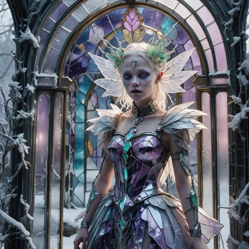 Snow Fairy in Biomechanical Sci-Fi Art