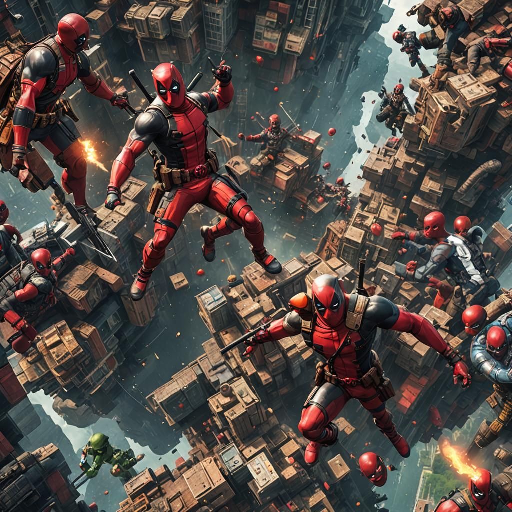 Deadpool and Wolverine Fusion: Detailed Fantasy Art