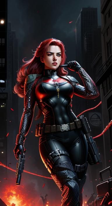 Scarlett and Snake Eyes in Comic Book Style