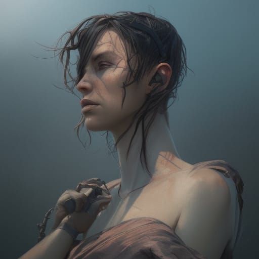 Desolate wasteland head and shoulders portrait, 8k resolutio...