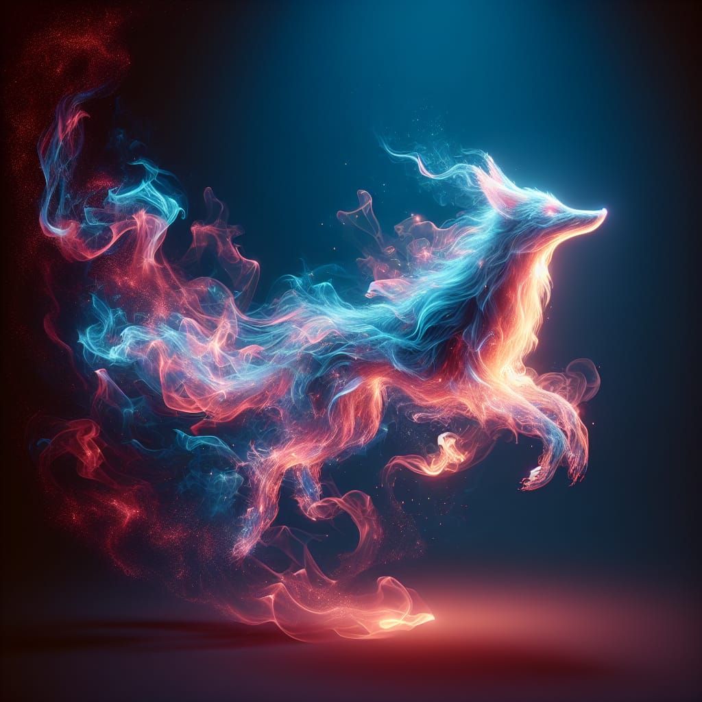 Ethereal Wolf Patronus Born from Shimmering Light