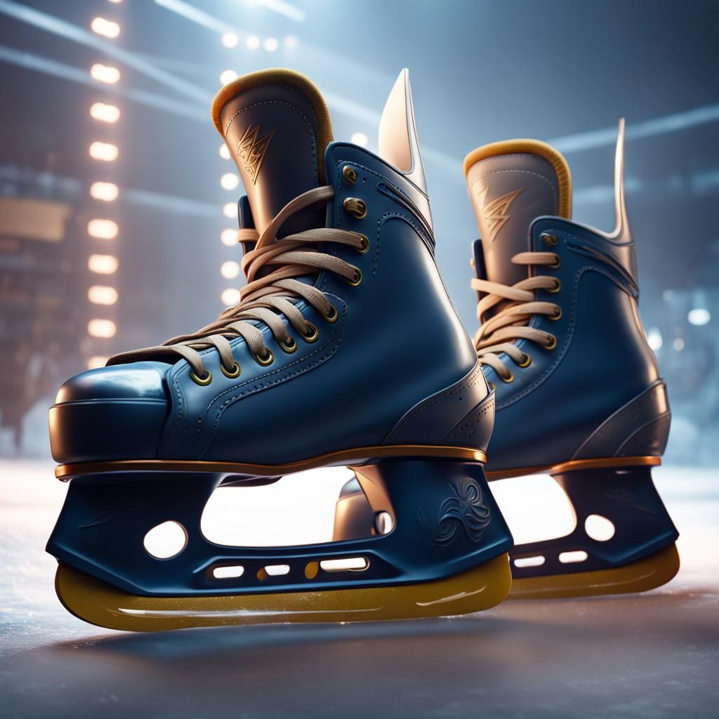 Fantastical Hockey Skates in Detailed Matte Painting