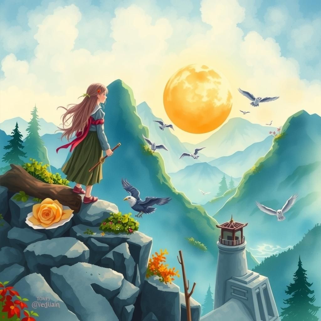 Eowyn in Rivendell: Japanese Watercolor Art