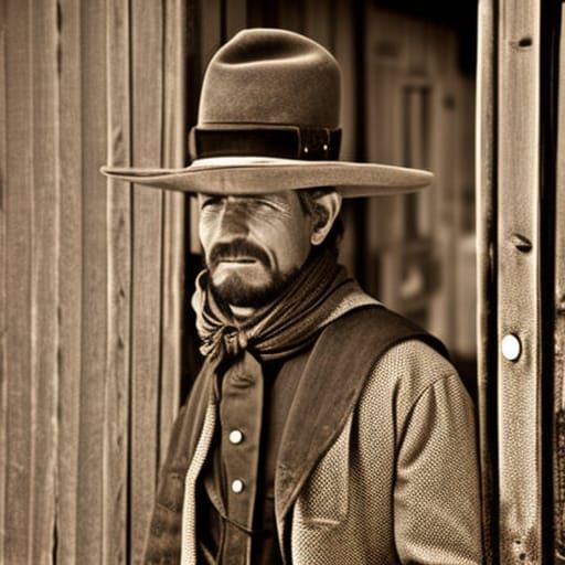 Gunslinger in Sepia: Vintage Western Photograph