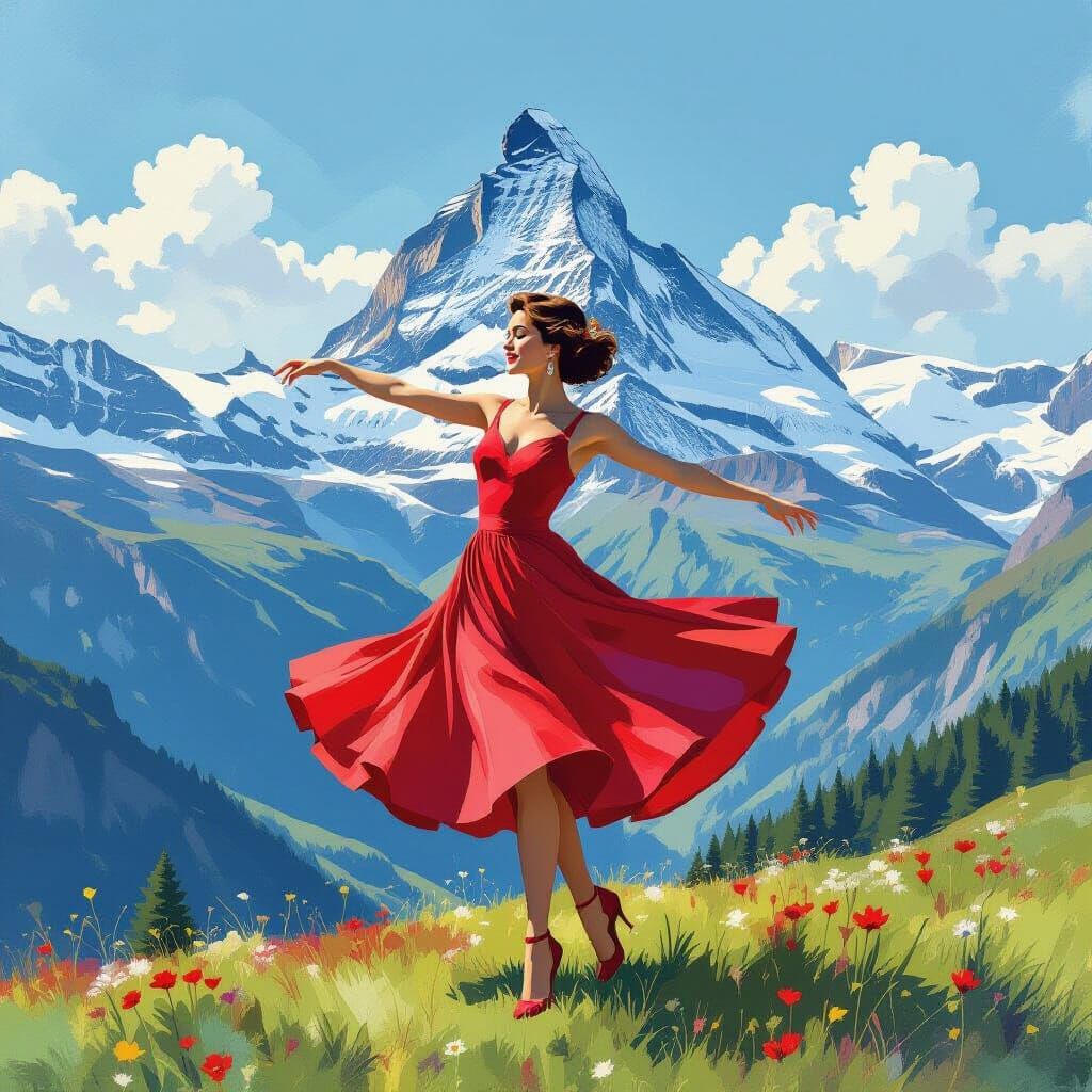 Switzerland Personified Dancing Amidst Majestic Mountains