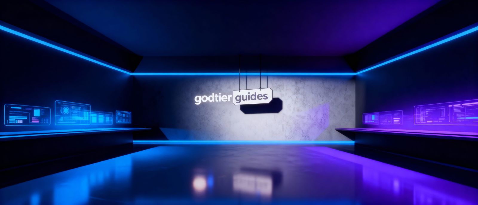 Sleek Minimalist Futuristic AI Tech Room with Holographic Sc...