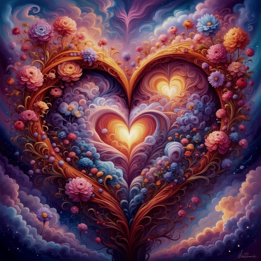 Luminous Hearts Overflowing with Love