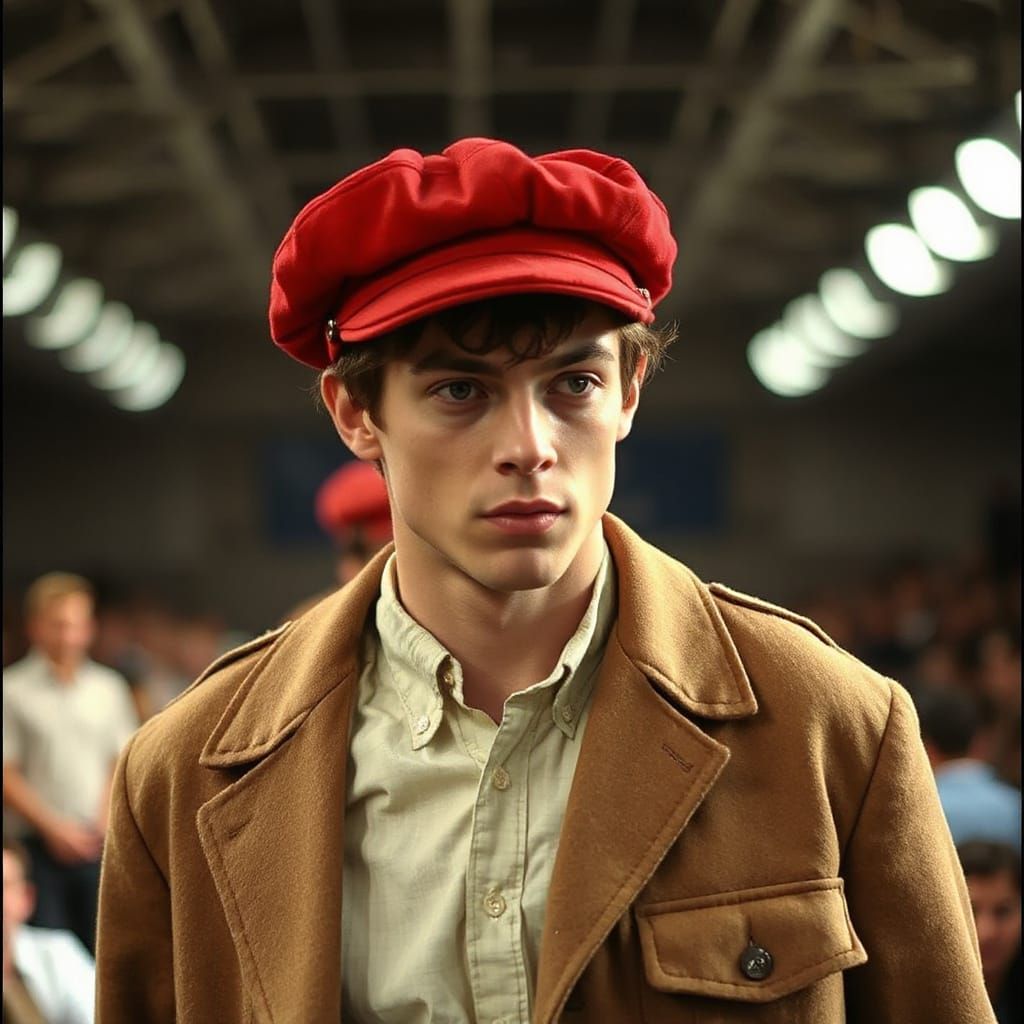 Handsome Holden Caulfield Struts Down the Catwalk in a Red H...