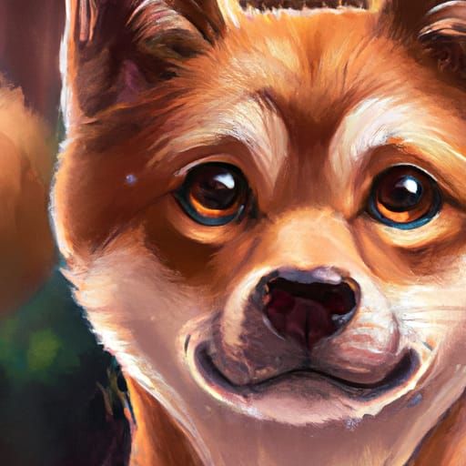 Hyperdetailed Shiba Inu Portrait with Big Eyes