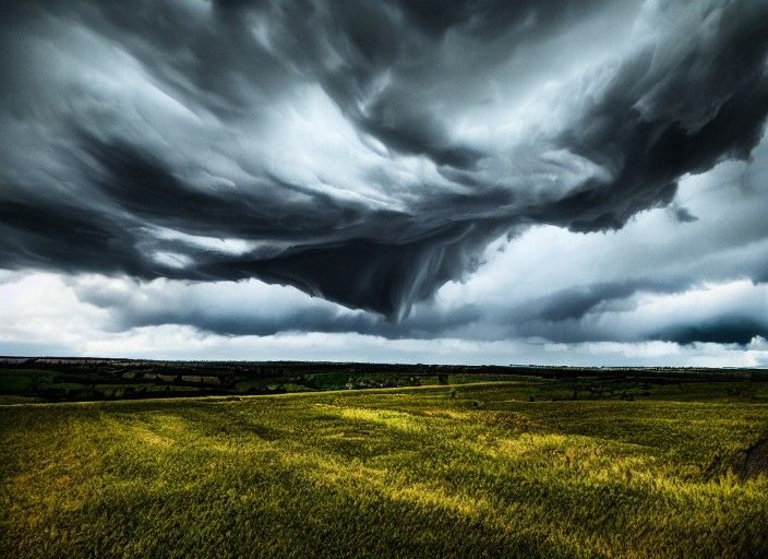 Ultrarealistic Megastorm Ravages Countryside in 8K