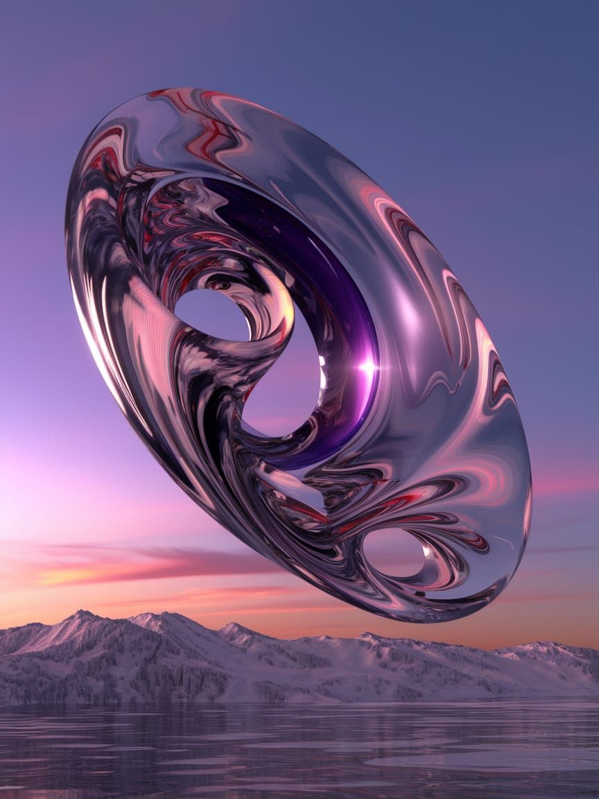 Airbrush Sculptural Rhythm Acrylic Wash Painted on Glass Tap...