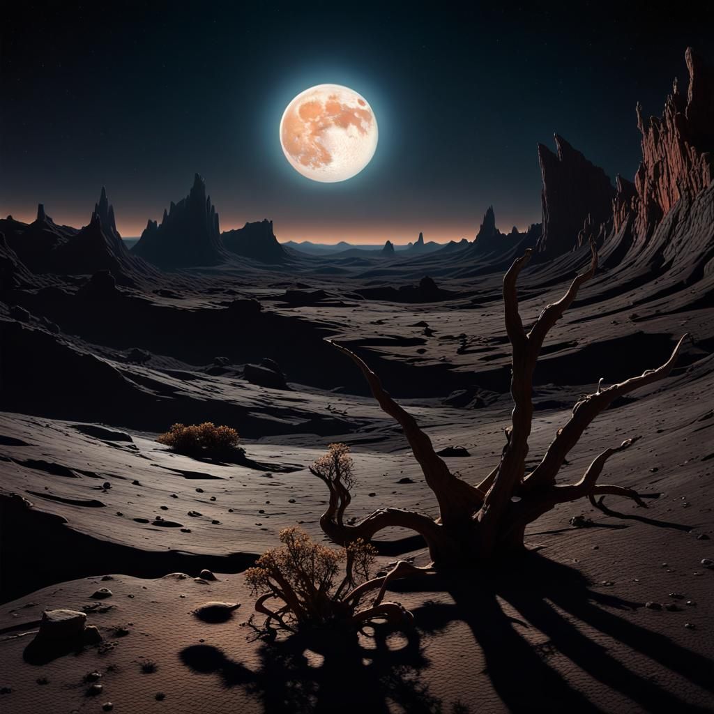 Alien Planet Landscape with Ancient Ruins