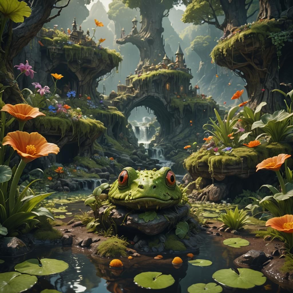 Fantastical Matte Painting in Deep Color, 8K