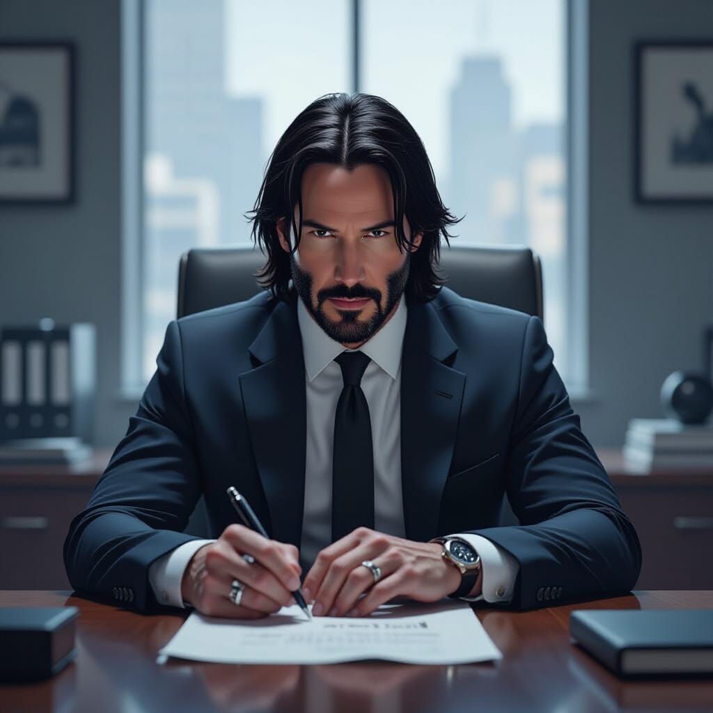 Keanu Reeves as a Charismatic Leader in Cinematic Office
