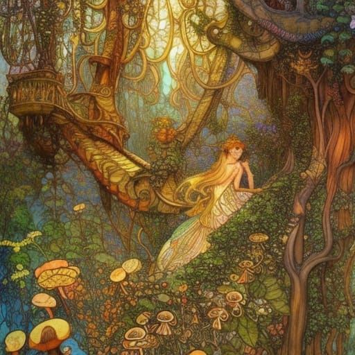 Enchanted Elvish Stairway to Fae Treehouse