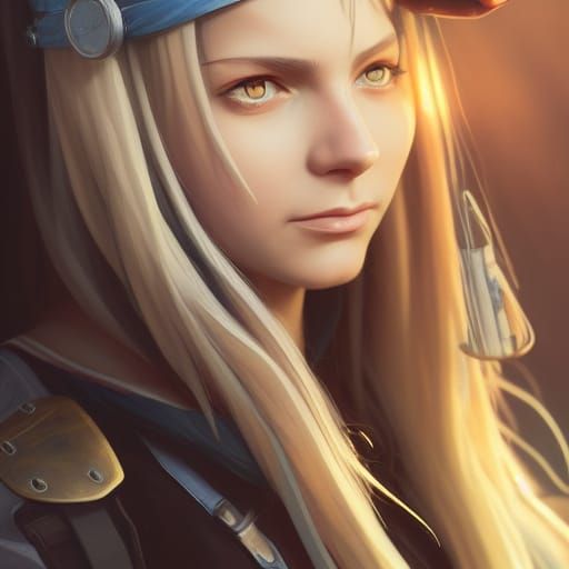 Adult Winry Rockbell Portrait in Anime Style