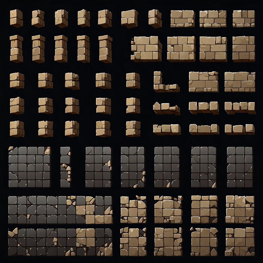 Rundown Dungeon Tileset Sprite Sheet for Modern Game
