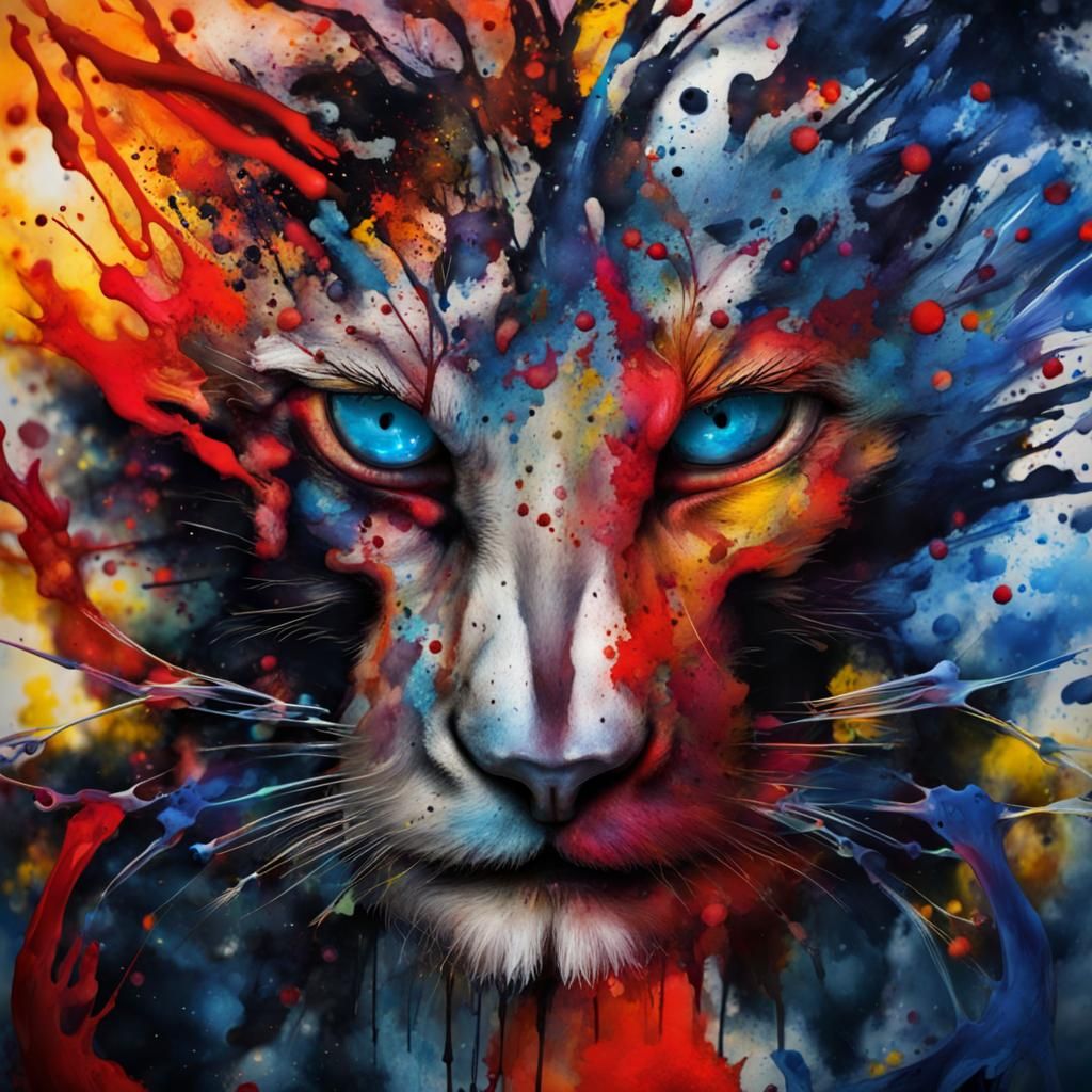 Abstract Ink Splatter Art