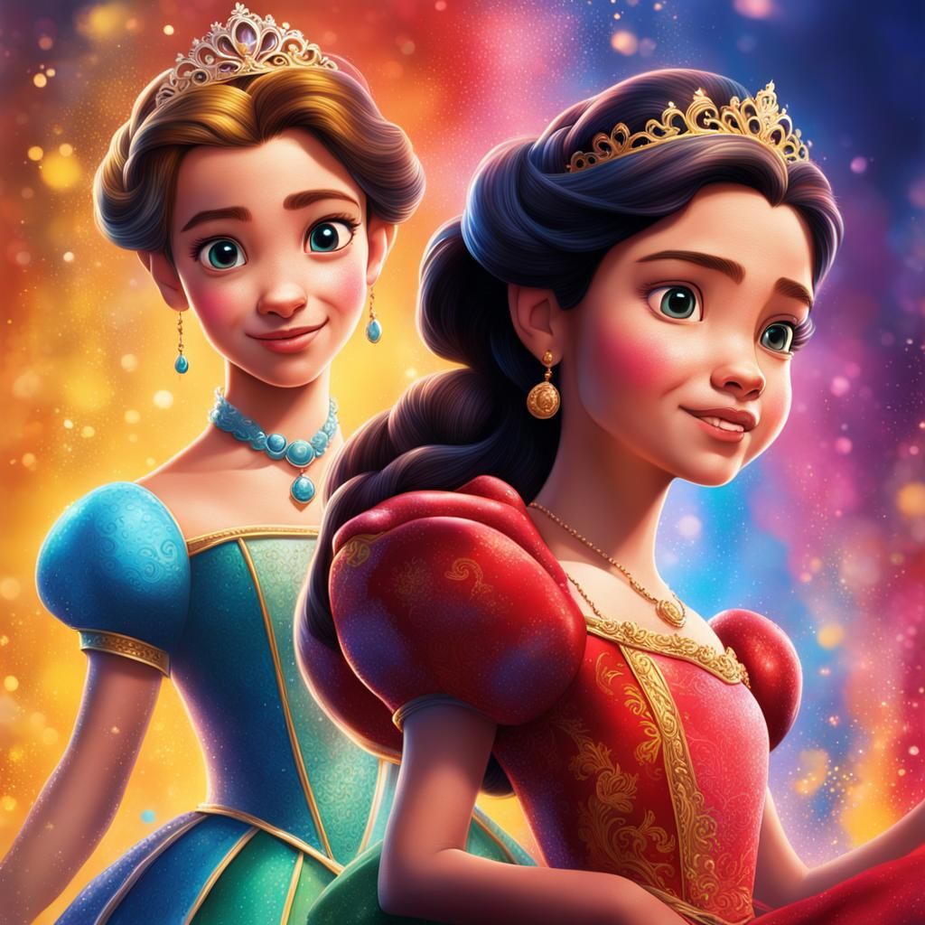 Disney Princesses in Hyperrealistic Splash Art