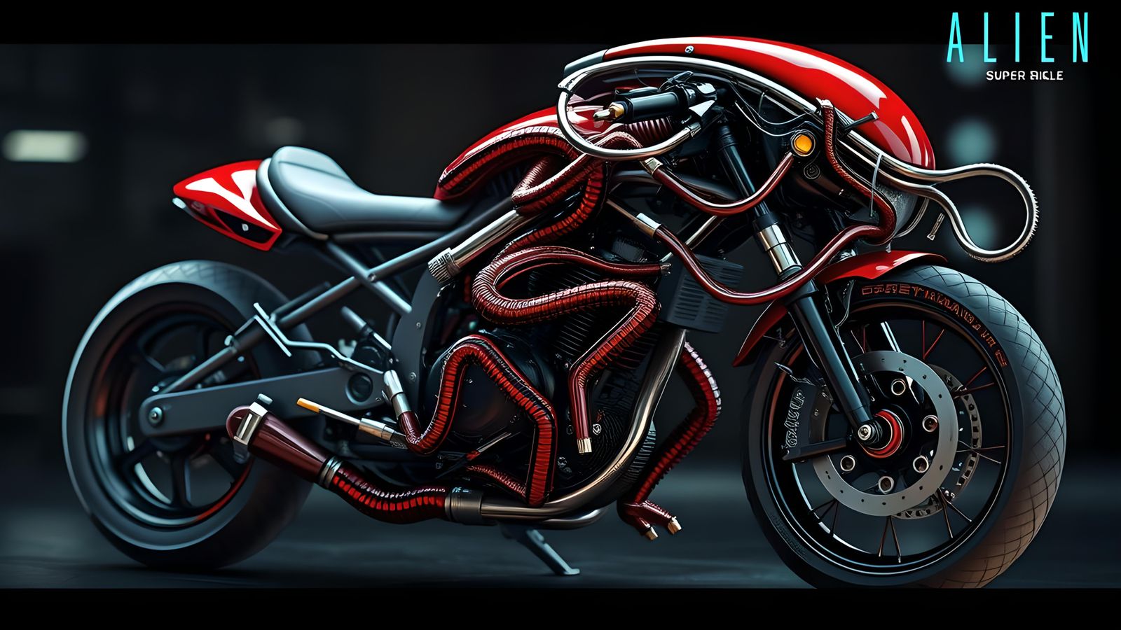 Xenomorph Superbike in Biomechanical Style