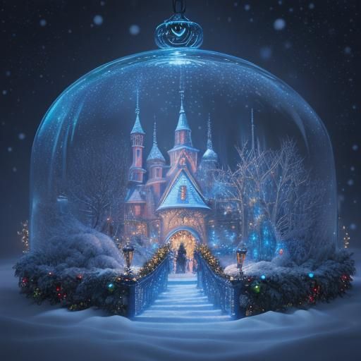 Magical Christmas Winter Wonderland in Mixed Media