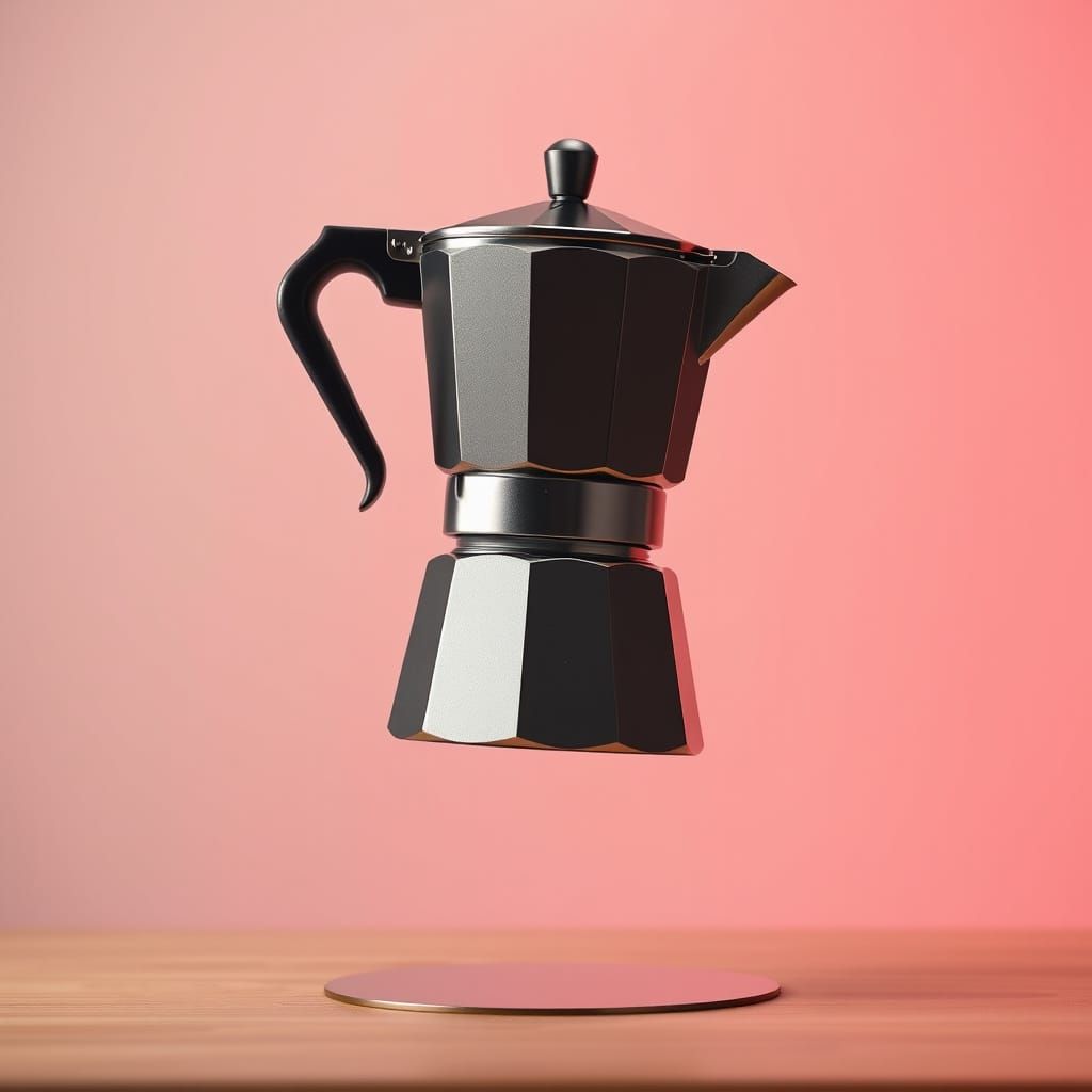 Hyperrealistic Levitating Coffee Pot