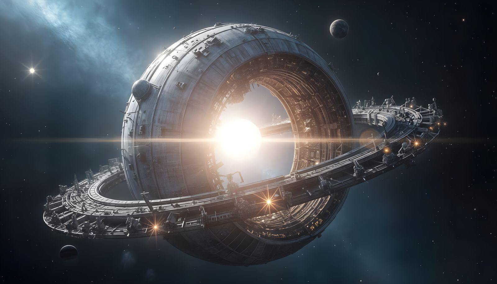 Dyson Sphere Construction Around White Dwarf Star