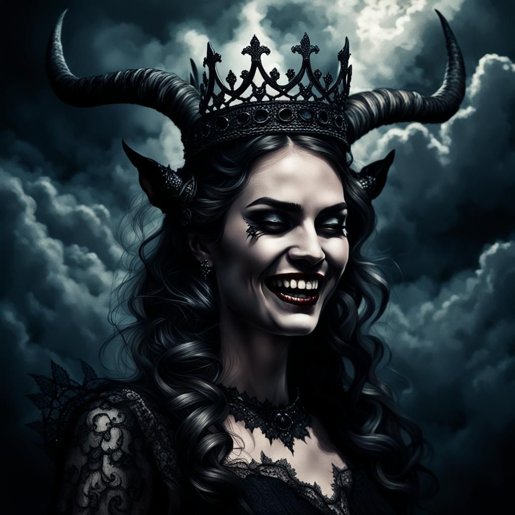 Dark Fantasy Goddess Portrait in Gothic Style