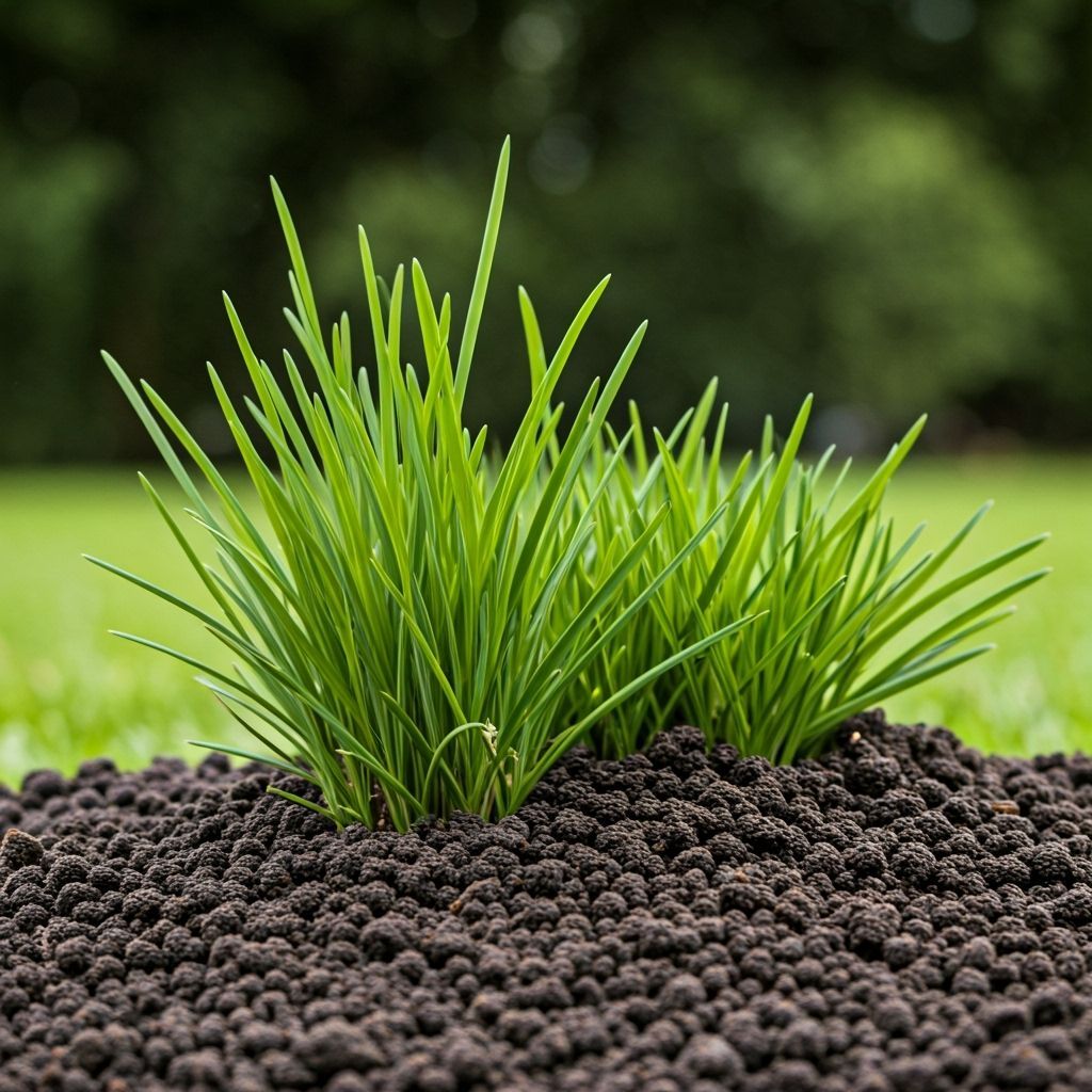 Close-up View of Textured Grass and Soil