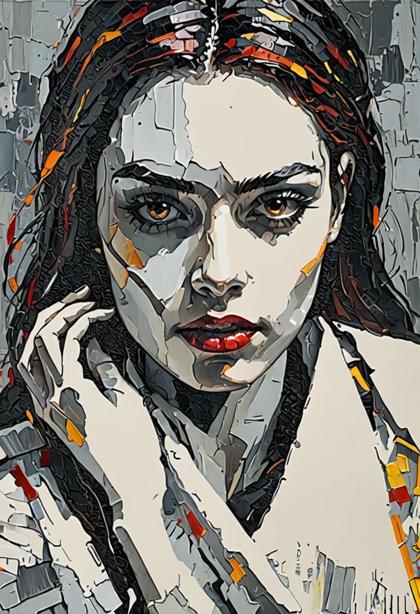 Passionate Woman in Fauvist Style with Impasto Texture