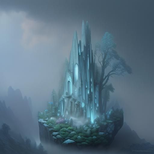 Ethereal Aquamarine Stone in Luminist Style