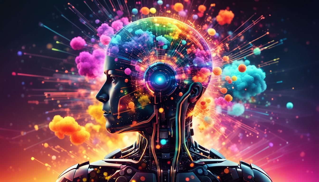 Vibrant Digital Animation Explaining AI with Infographics