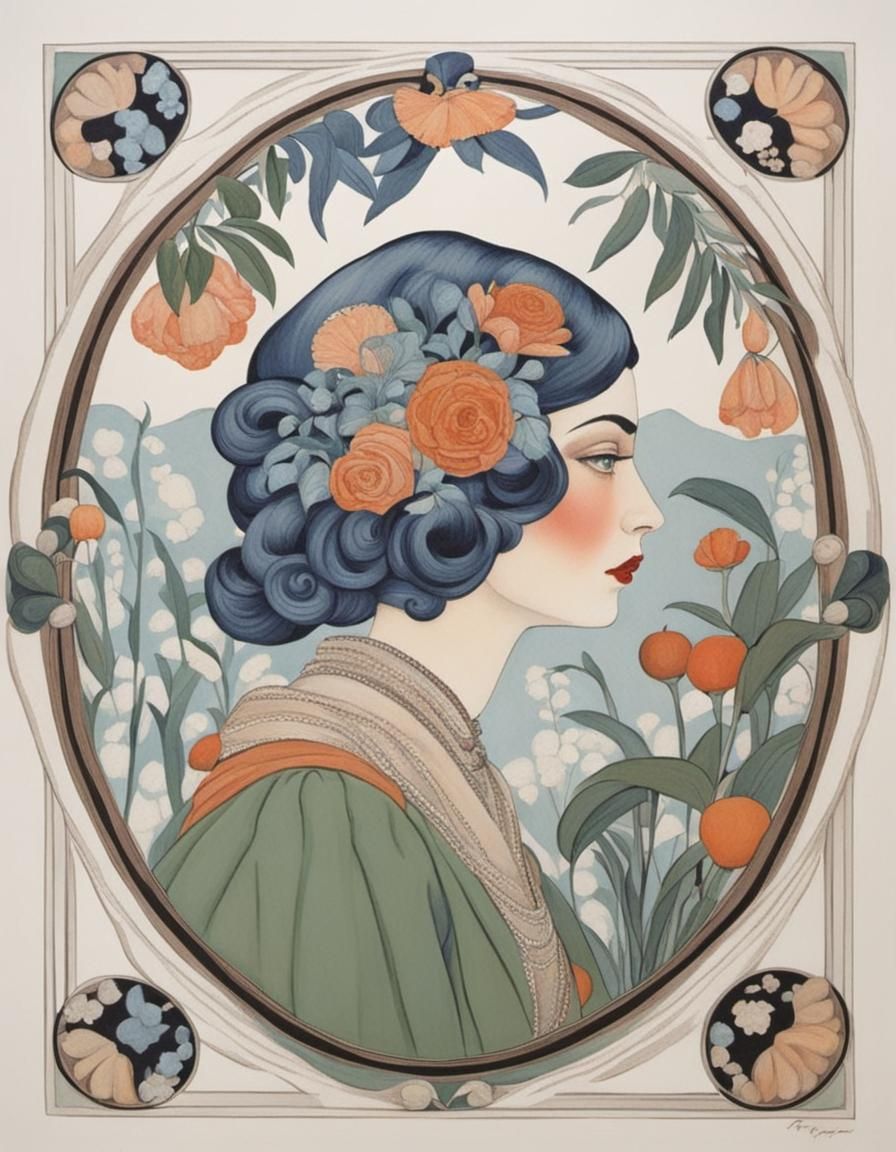 Elegant Portrait in Wegener Style